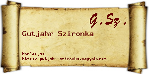 Gutjahr Szironka névjegykártya